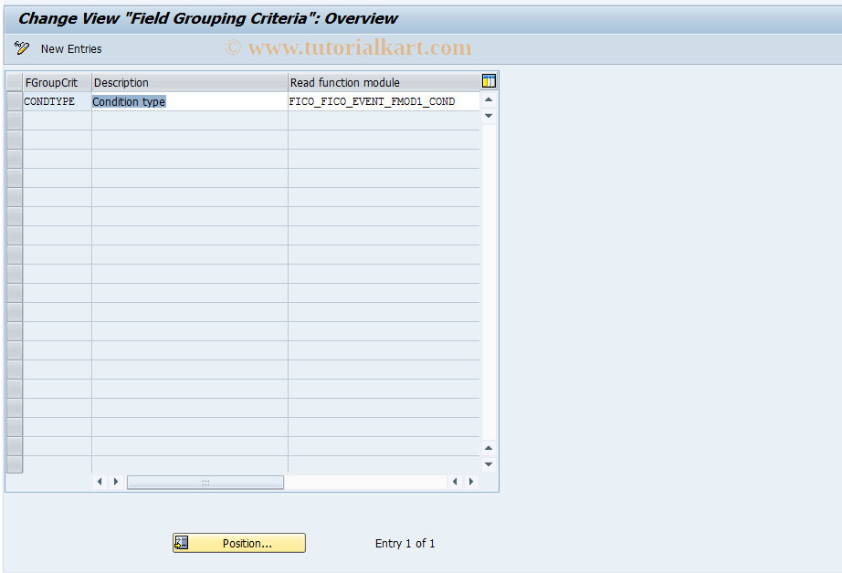 SAP TCode FICOBDT12 - FICO Configuration - BDT - Fmod. Criteria