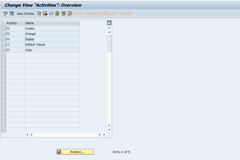 SAP TCode FICOBDT18 - FICO Configuration - BDT - Activities