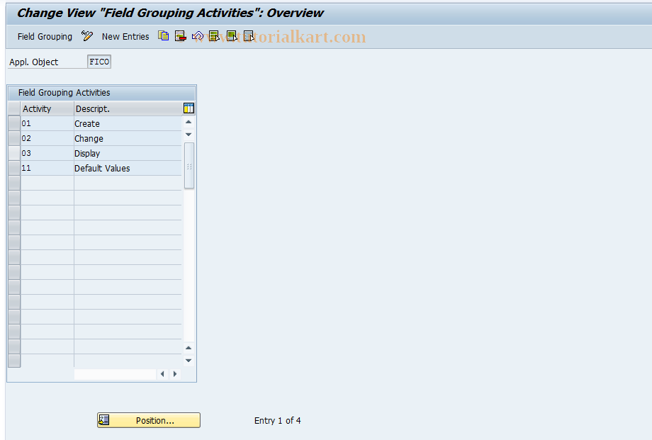 SAP TCode FICOBDT19 - FICO Configuration - BDT - Authorization Type