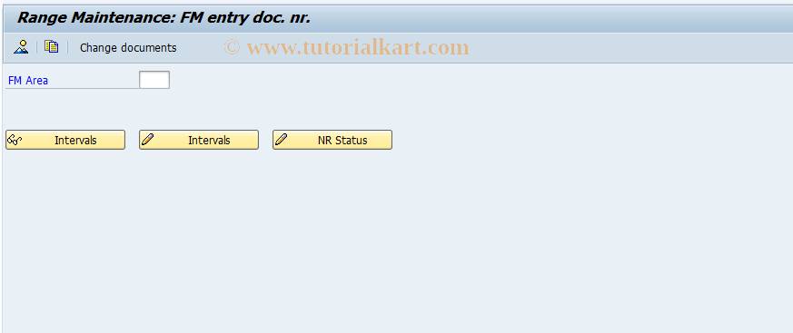 SAP TCode FMEDNR - FM entry document number ranges