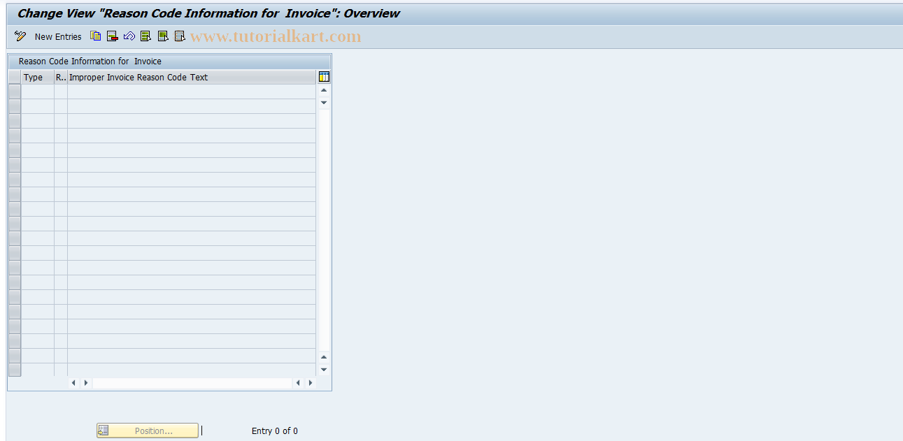 SAP TCode FMFG_IMPROP_REASONS - Reason code maintenance