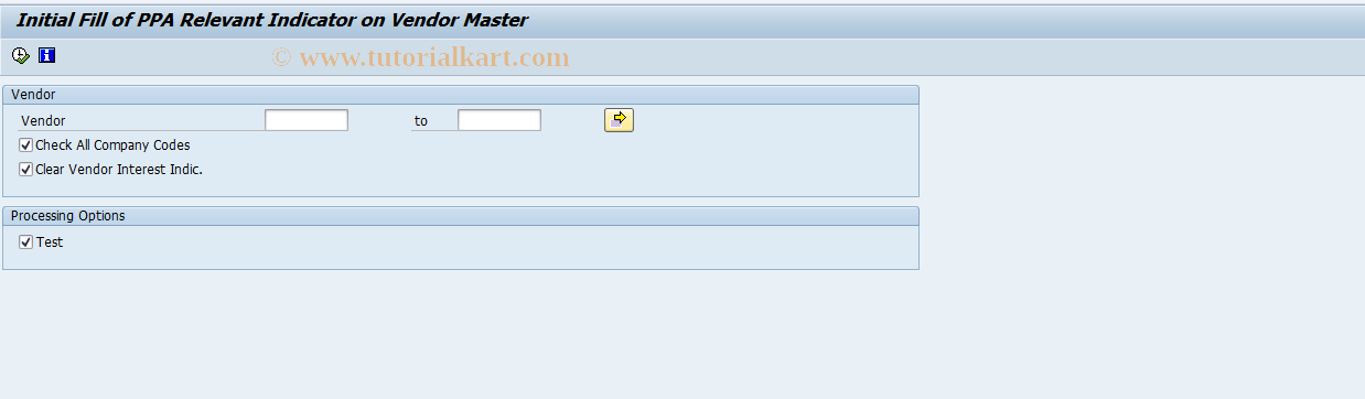 SAP TCode FMFG_PPA_TO_VENDOR - Transfer PPA Flag to Vendor