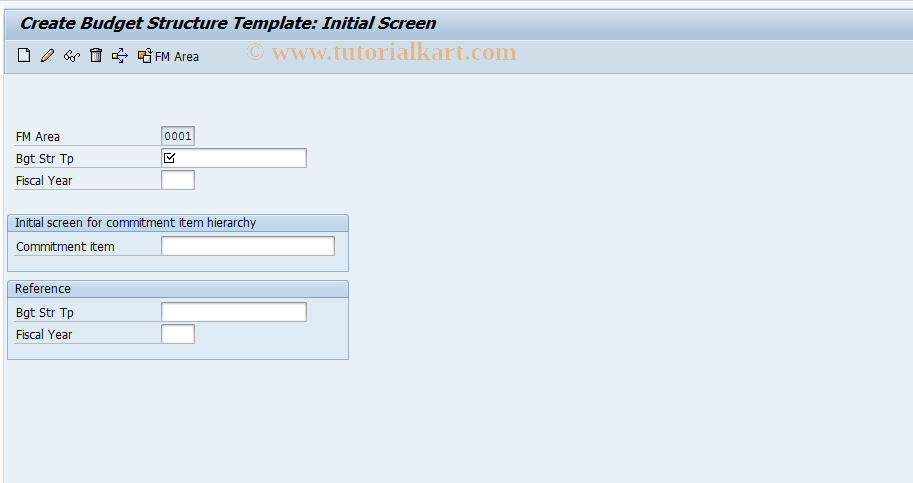 SAP TCode FMG1 - Create Budget Structure Template