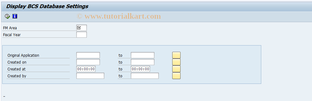 SAP TCode FMKUDB - Display database settings