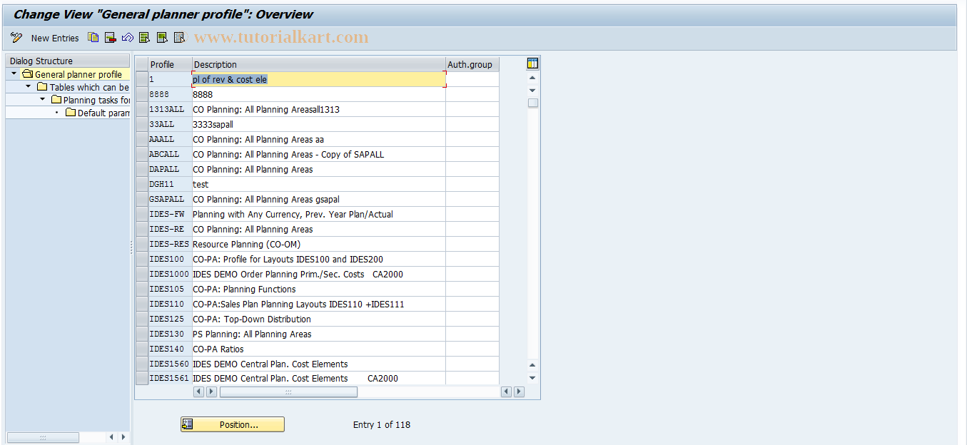 SAP TCode FMPLADM - FI-FM: Planner Profile Maintenance