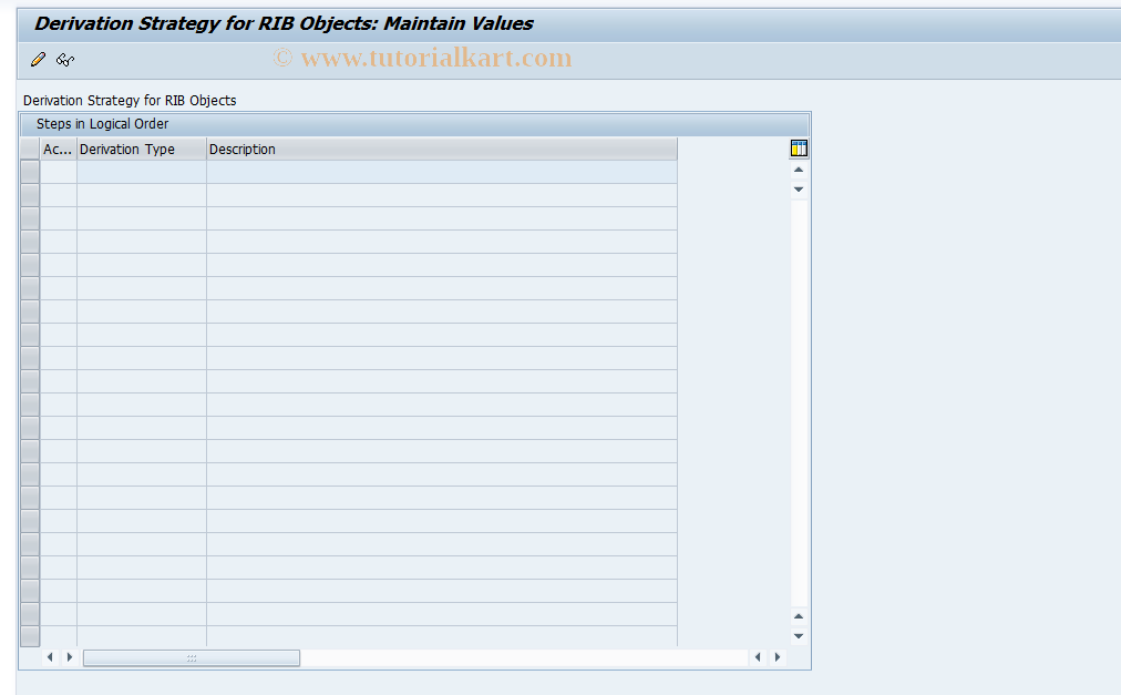 SAP TCode FMRBDERIROR - Derivation Rules, Deriv. of RIB Object 