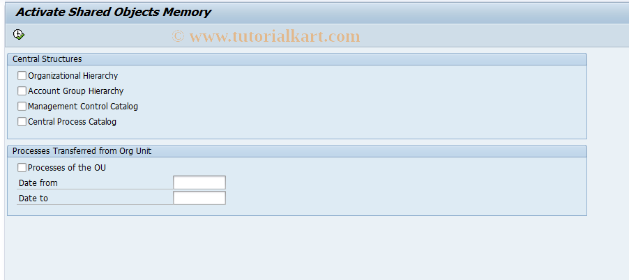 SAP TCode FOPCS_SHM_CUST - Shared Memory Customizing