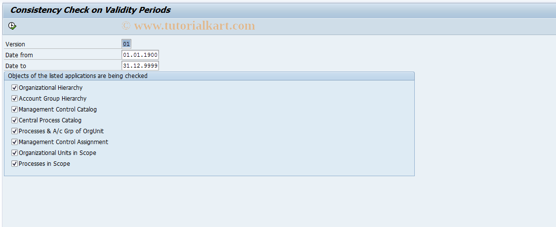 SAP TCode FOPC_CONSIST_CHECK - Consistency Check on Validity Period