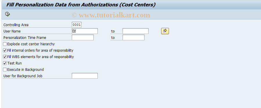 SAP TCode FPB_FILL_PERS_CC - Fill for Personalization, Cost Ctrs