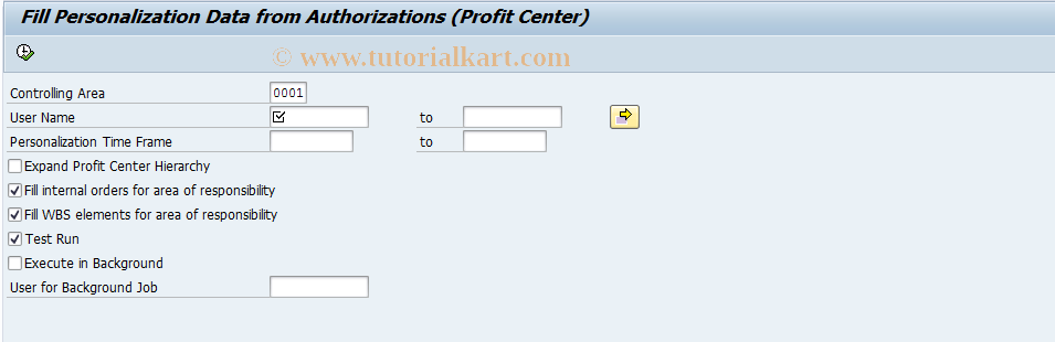 SAP TCode FPB_FILL_PERS_PC - Fill for Personalization, Profit Ctrs