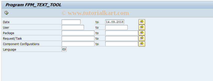 SAP TCode FPM_TEXT_TOOL - Report: FPM_TEXT_TOOL Transaction