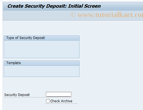 SAP TCode FPSEC1 - Create Security Deposit