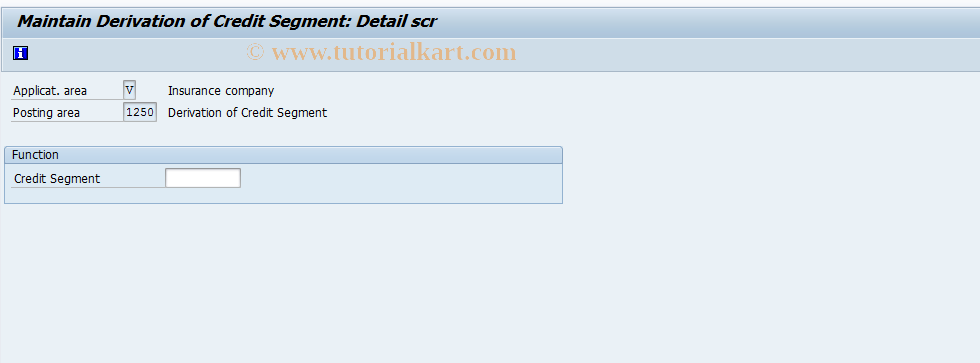 SAP TCode FQK50 - Derivation of Credit Segment