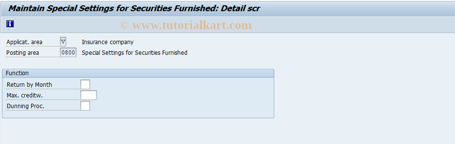 SAP TCode FQSEC - Security Deposit: Special Parameters