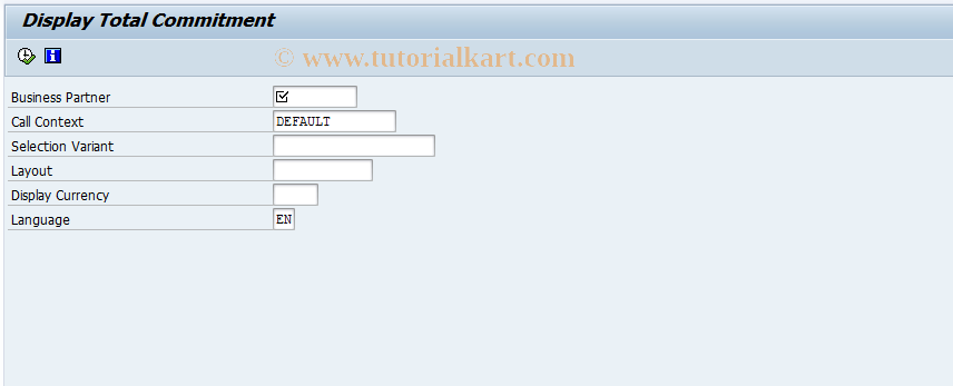 SAP TCode FSBP_TC_SHOW - Display Total Commitment