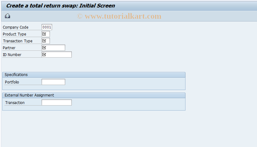 SAP TCode FTRTRES01 - Create Total Return Swap