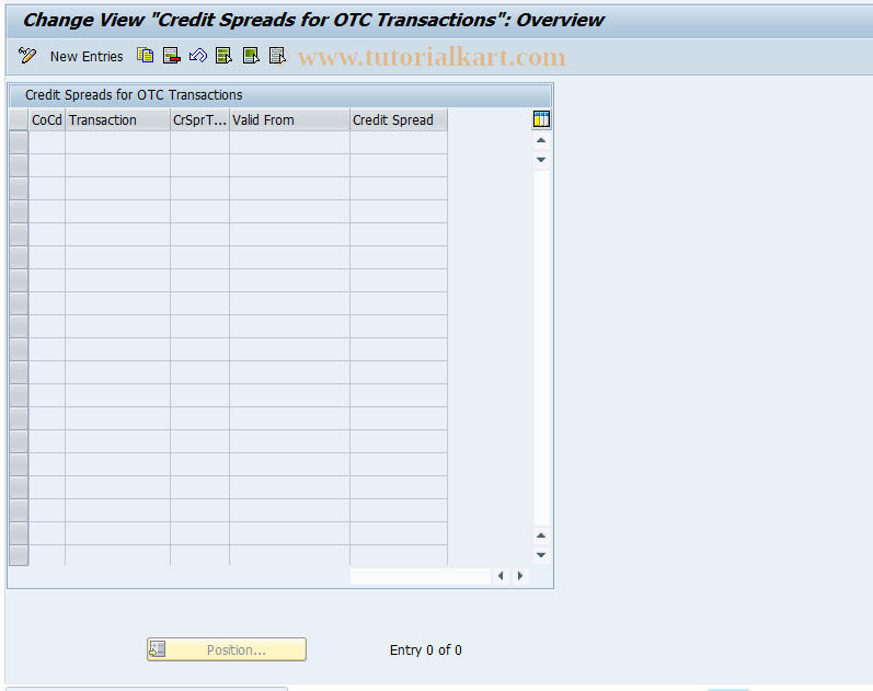 SAP TCode FTR_CSPRD - Credit Spread - OTC Transactions
