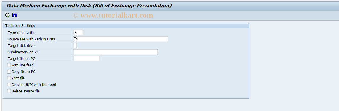 SAP TCode F_71 - DME with Disk: B/Excha. Presentation