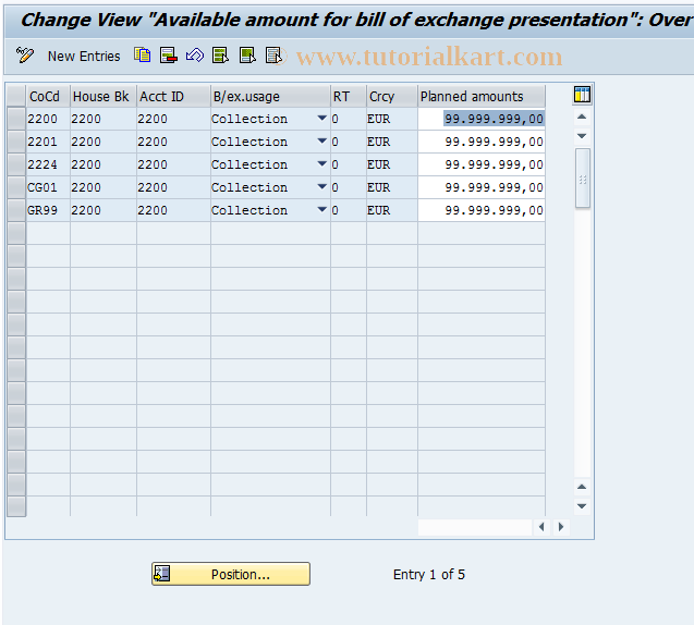 SAP TCode F_77 - C FI Maintain Table T045D