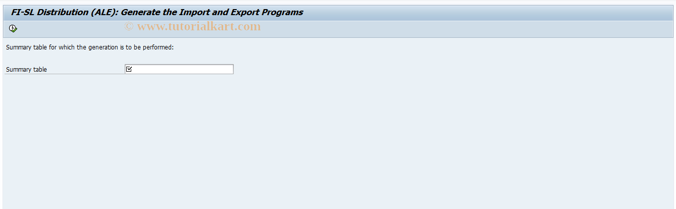 SAP TCode GAL2 - Generate Export/Import