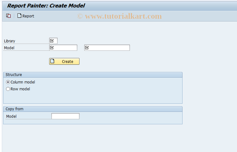 SAP TCode GRR4 - Create model