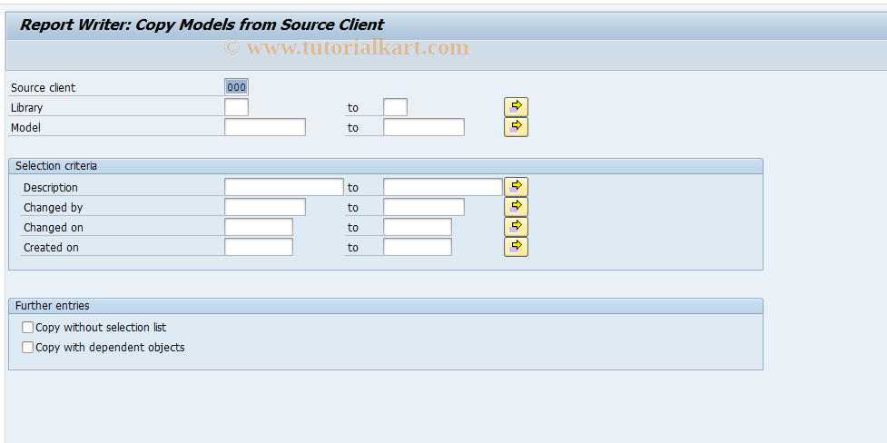 SAP TCode GRR9 - Copy models from client