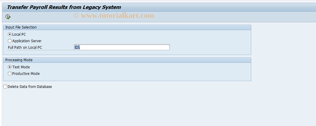 SAP TCode HRPAYRU_TRADD - Legacy data transfer additional