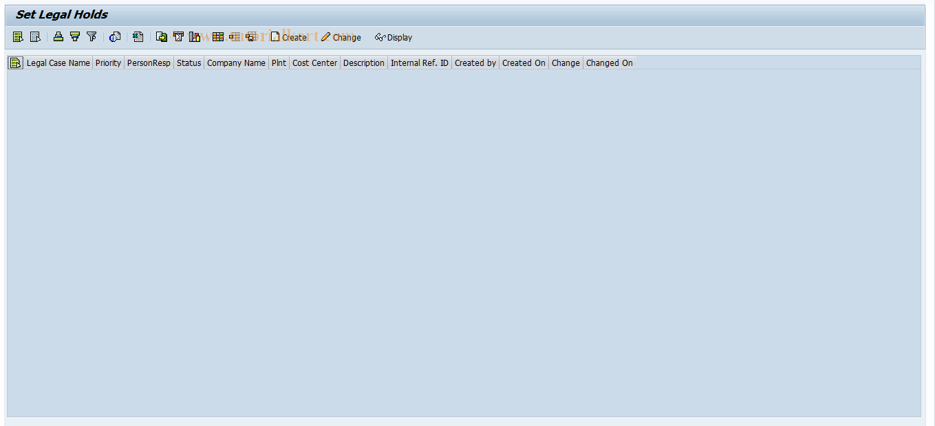 SAP TCode ILM_LHM - Legal Hold Management