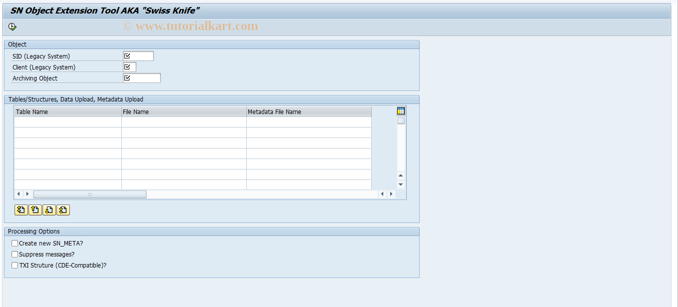 SAP TCode ILM_SN_EXTENSION - SN Extension Tool (Swiss Knife)