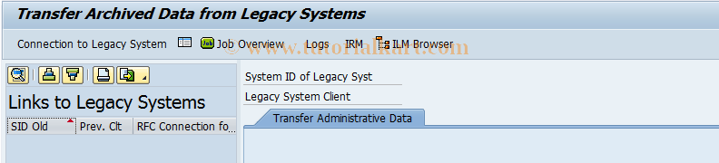 SAP TCode ILM_TRANS_META_ADMIN - Administration Data for SN_META Only