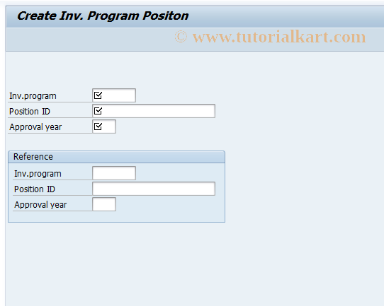 SAP TCode IM11 - Create Investment Program Position