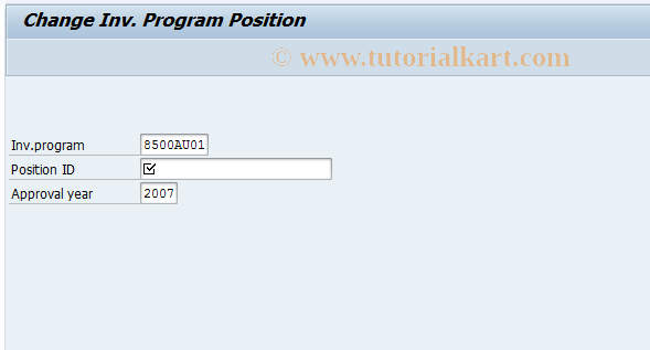 SAP TCode IM12 - Change Investment Program Position