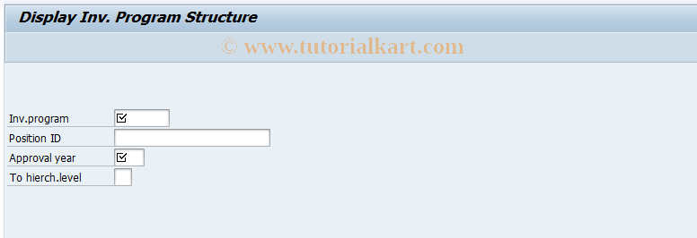 SAP TCode IM23 - Display Investment Program Structure