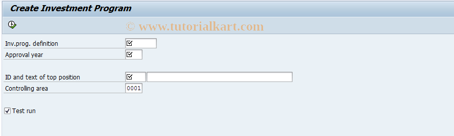 SAP TCode IM24 - Create Investment Program