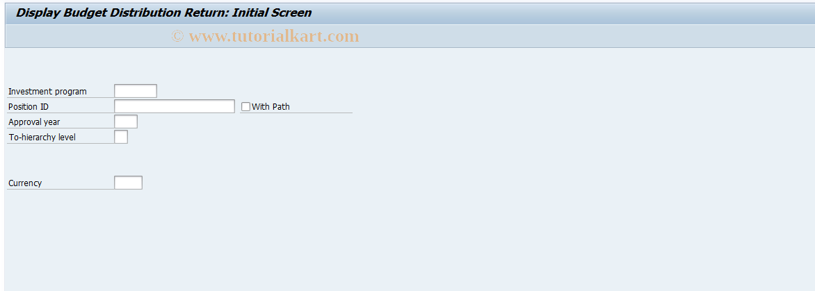 SAP TCode IM49 - Display return on operative objects