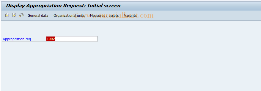 SAP TCode IMA3 - Display appropriation request