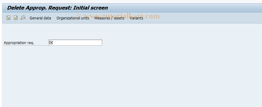 SAP TCode IMA4 - Delete appropriation request