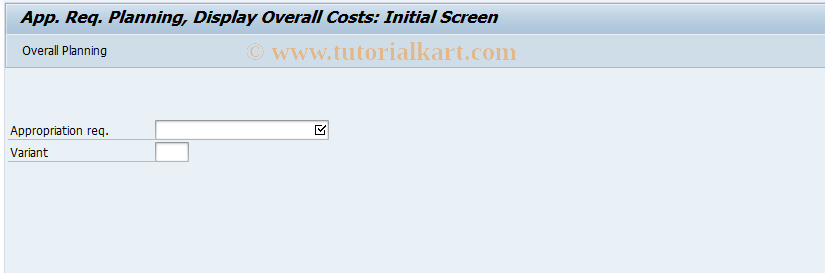 SAP TCode IMAQ - Display plan for appropriation req.