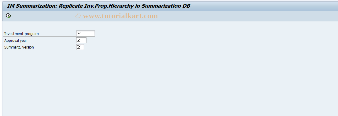 SAP TCode IMB0 - IM Summariz: Replicate hierarchy