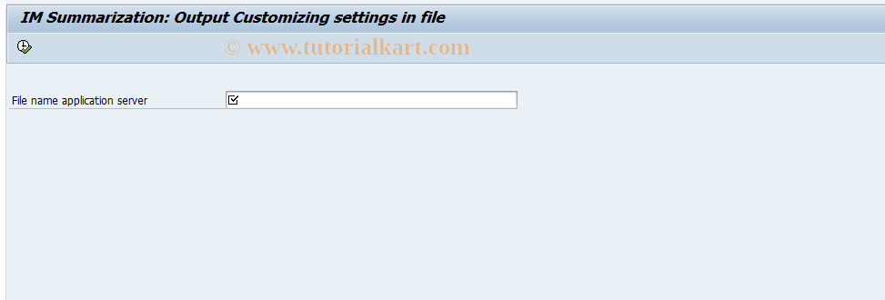 SAP TCode IMBC - IM Summariz: Settings in file