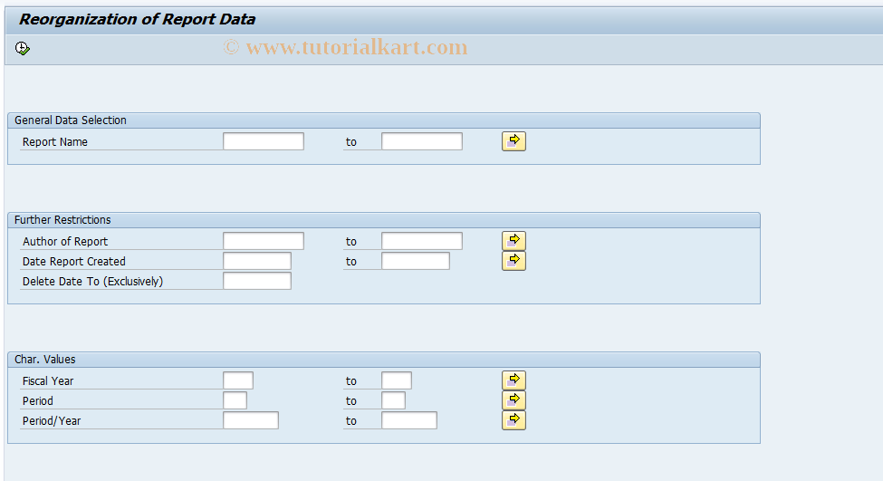 SAP TCode IMCY - IM Summarization:  Reorganization  report data