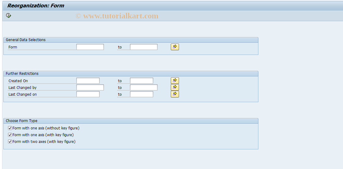 SAP TCode IMCZ - IM Summarization:  Reorganization  forms