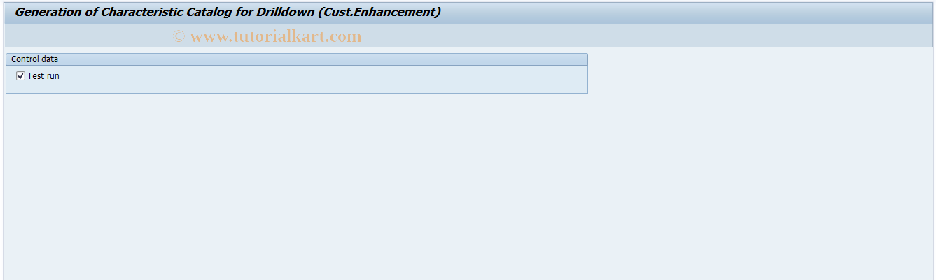 SAP TCode IMDG - Generate User-Defined Characteristic