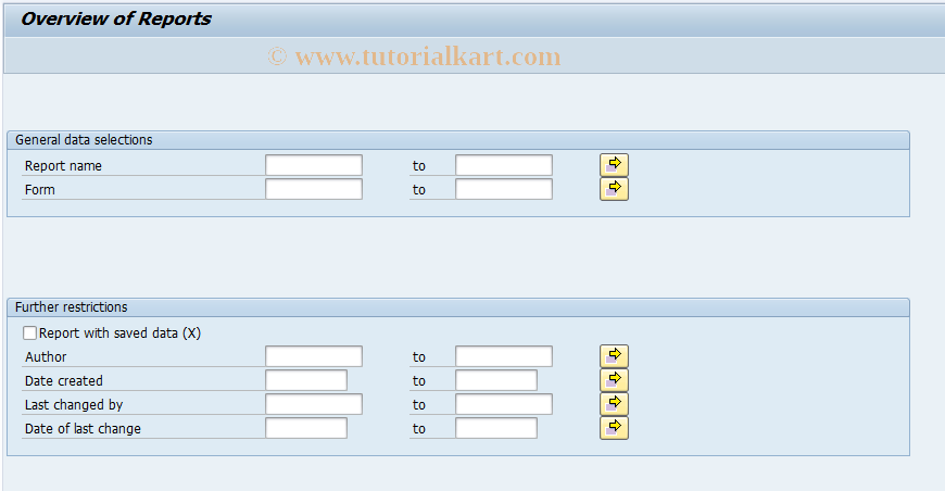 SAP TCode IMEX - Reorganize invest. program reports