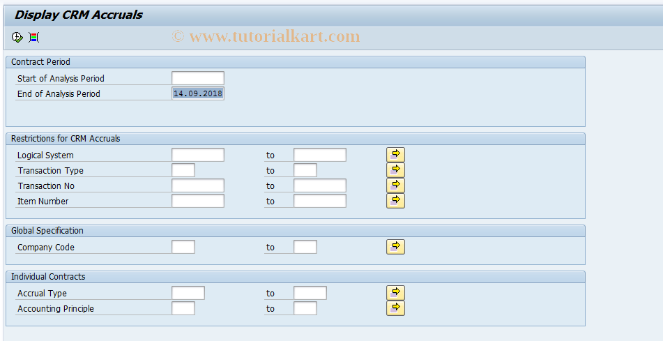 SAP TCode IPMDSITEMS - Reporting Accrual Objects IPM