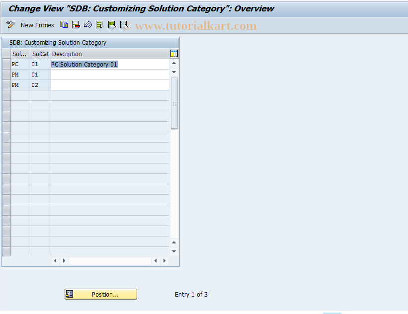 SAP TCode ISCD - Define Solution Categories