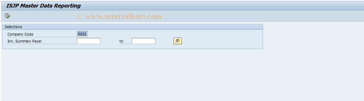 SAP TCode ISJP_MD - Master Data for Invoice Summary