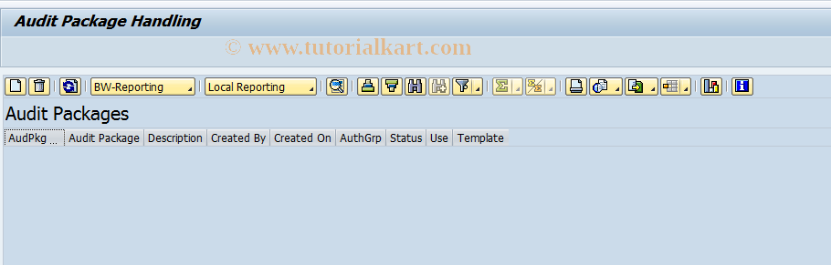 SAP TCode IWP01 - Audit Package Handling