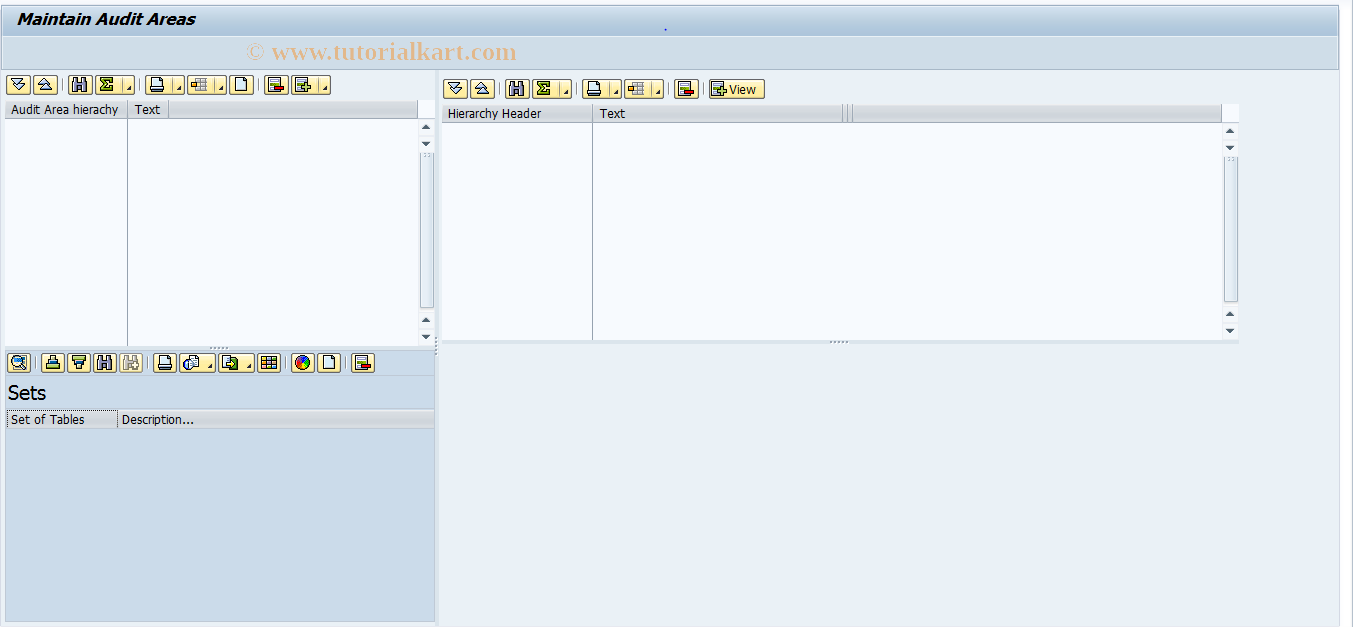 SAP TCode IWP_AREA - Define Audit Area