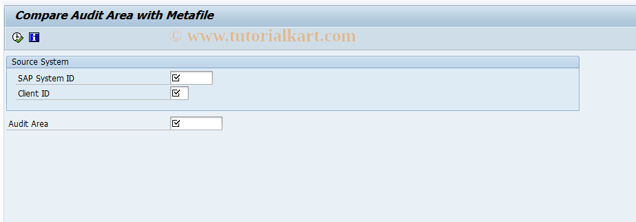 SAP TCode IWP_COMPARE_AREA - Compare Audit Area with Meta-Data